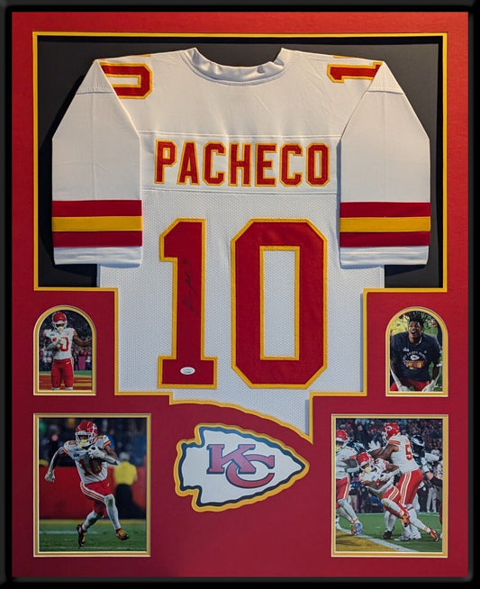 Framed Kansas City Chiefs Isiah Pacheco Autographed Signed Jersey Jsa Coa