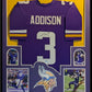 Framed Minnesota Vikings Jordan Addison Autographed Signed Jersey Beckett Holo