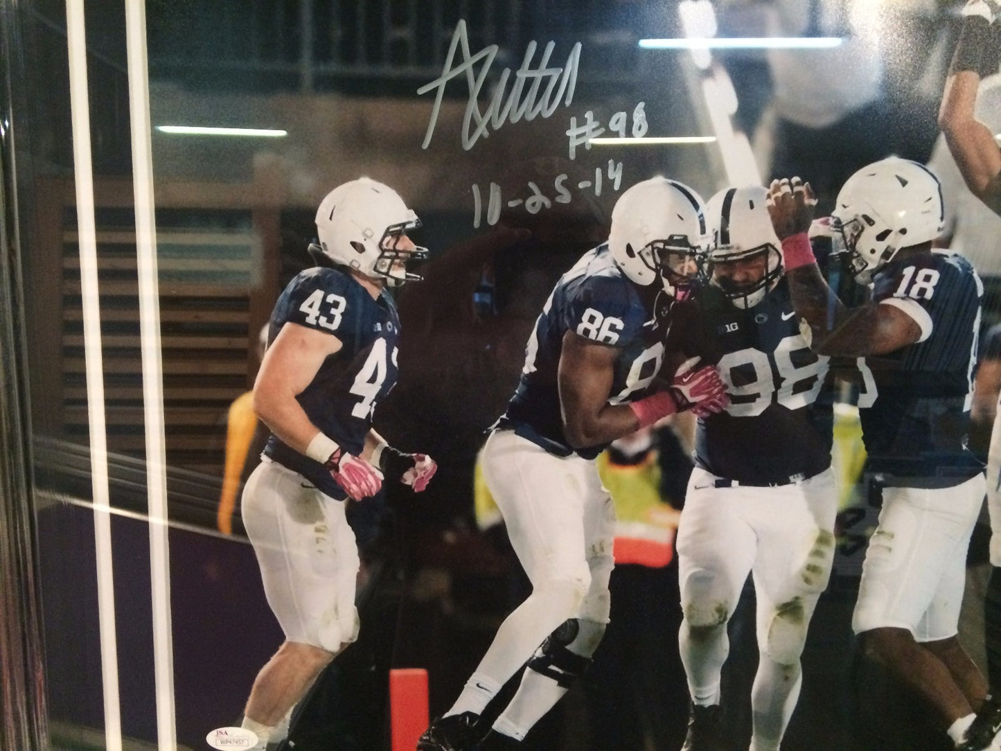 Anthony Zettel Framed Signed Inscribed Penn State 16X20 Photo Jsa Coa
