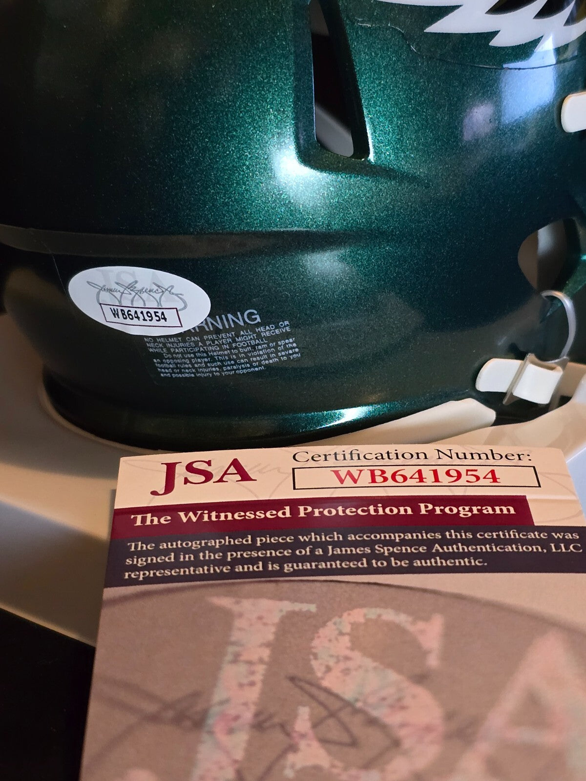 Philadelphia Eagles Nolan Smith Jr Autographed Signed Speed Mini Helmet Jsa Coa