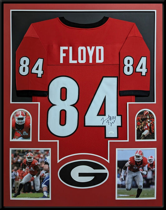 Framed Georgia Bulldogs Leonard Floyd Autographed Signed Jersey Jsa Coa