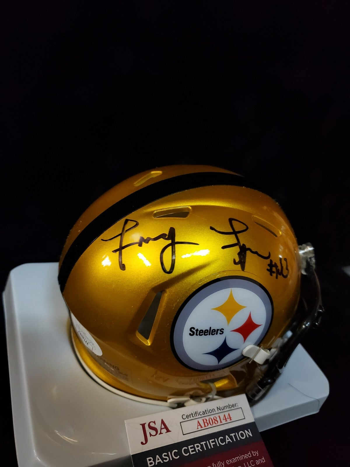 Pittsburgh Steelers John "Frenchy" Fuqua Signed Flash Mini Helmet Jsa Coa