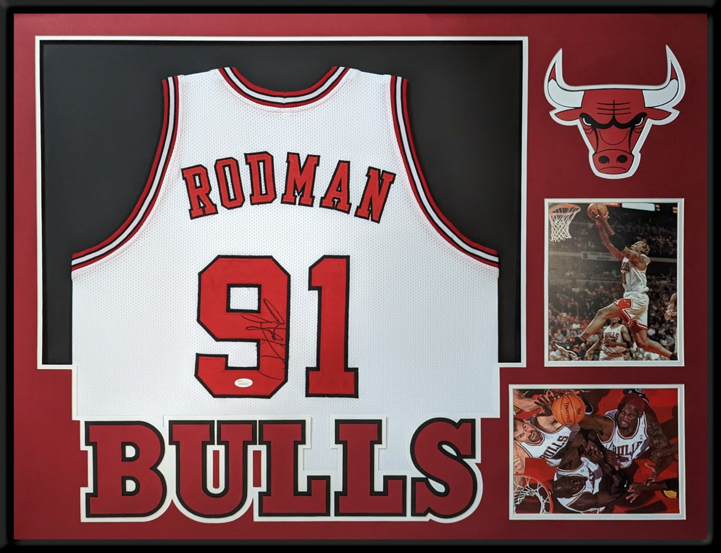 Framed Chicago Bulls Dennis Rodman Autographed Signed Jersey Jsa Coa