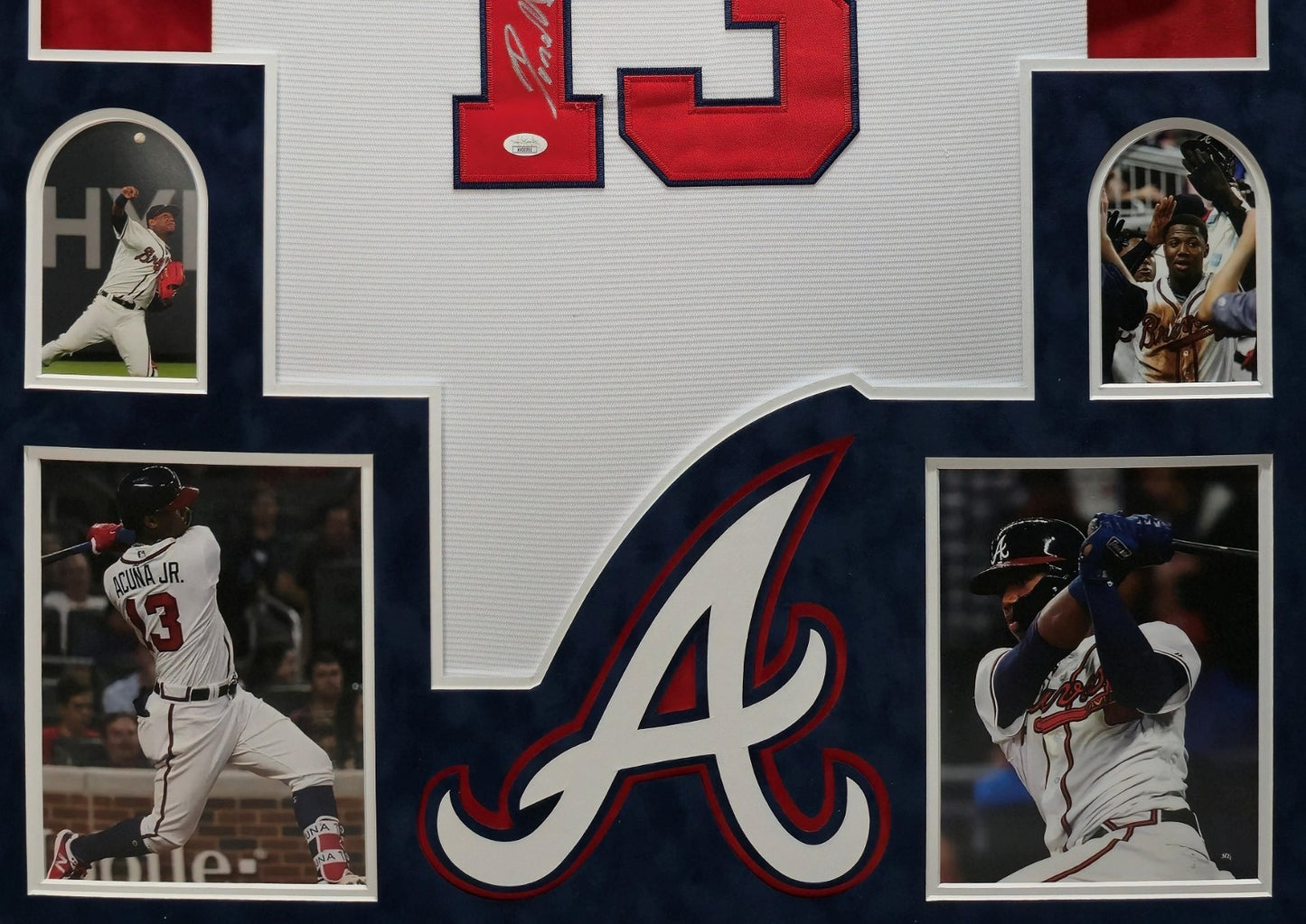 Suede Framed Atlanta Braves Ronald Acuna Jr Autographed Jersey Jsa Coa