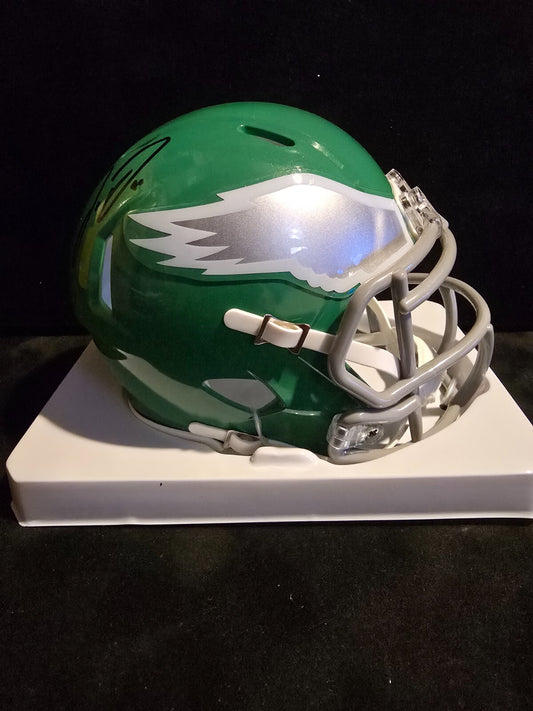 Philadelphia Eagles Jordan Davis Autographed Signed Kelly Speed Mini Helmet Jsa