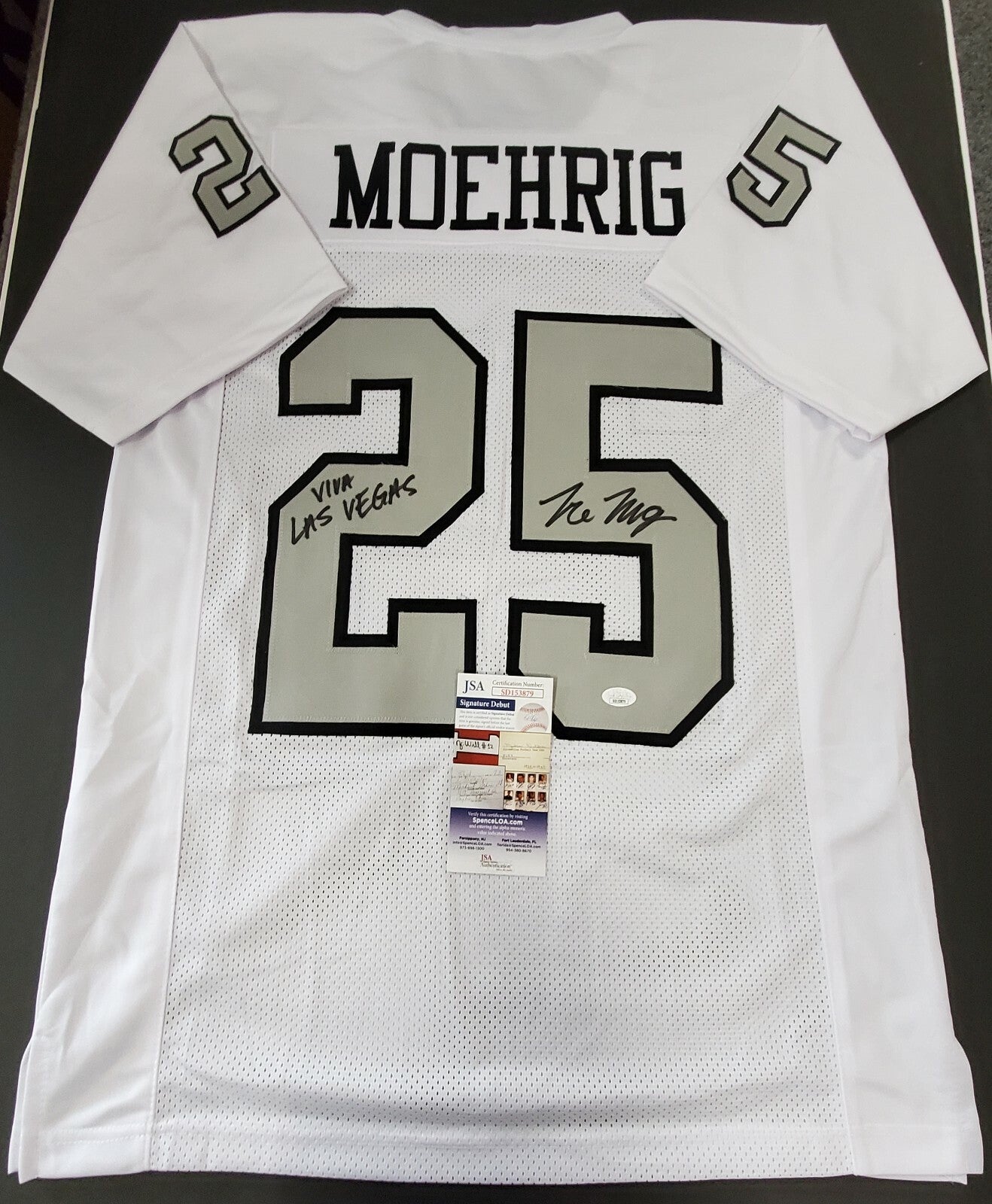 Las Vegas Raiders Tre'von Moehrig Autographed Inscribed Jersey Jsa Coa