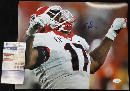 Georgia Bulldogs Nakobe Dean Autographed Signed 11X14 Photo Jsa Coa