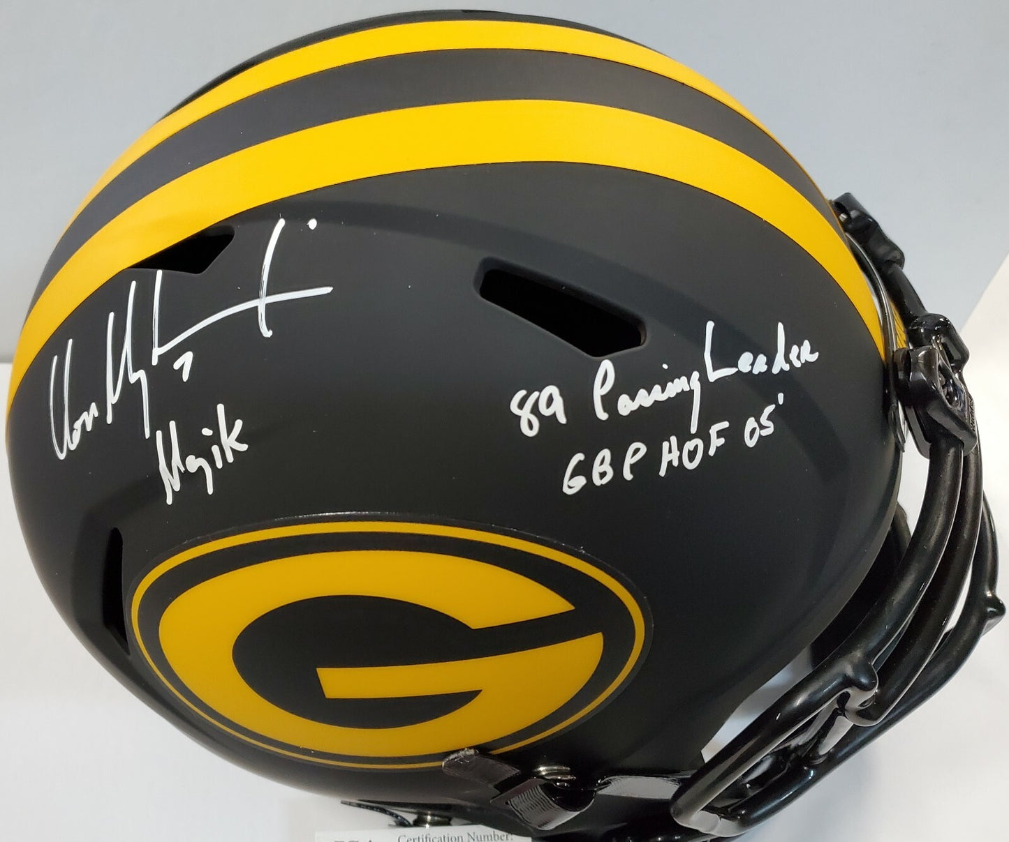 Green Bay Packers Don Majkowski Signed Full Size Eclipse Rep Helmet Jsa Coa