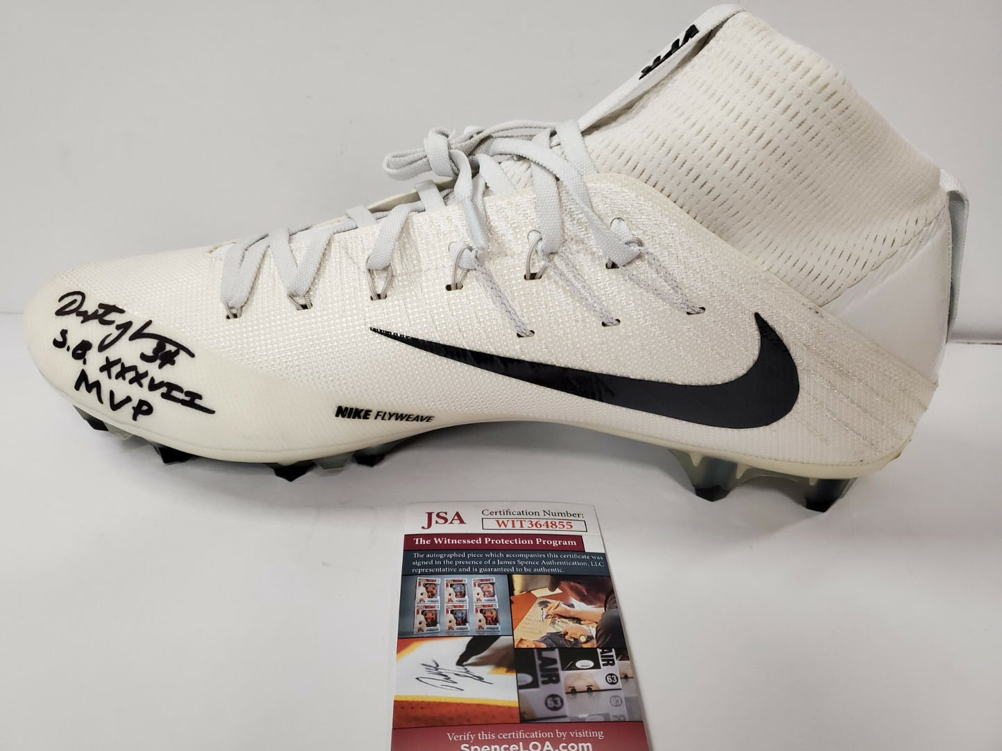 Tampa Bay Buccaneers Dexter Jackson Autographed Inscribed Nike Cleat Jsa Coa