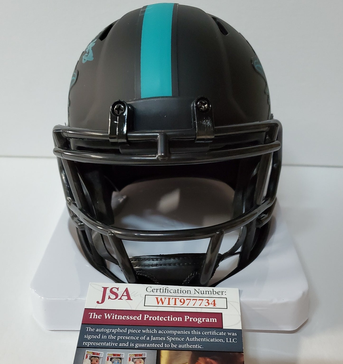 Miami Dolphins Jevon Holland Autographed Teal Signed Eclipse Mini Helmet Jsa Coa