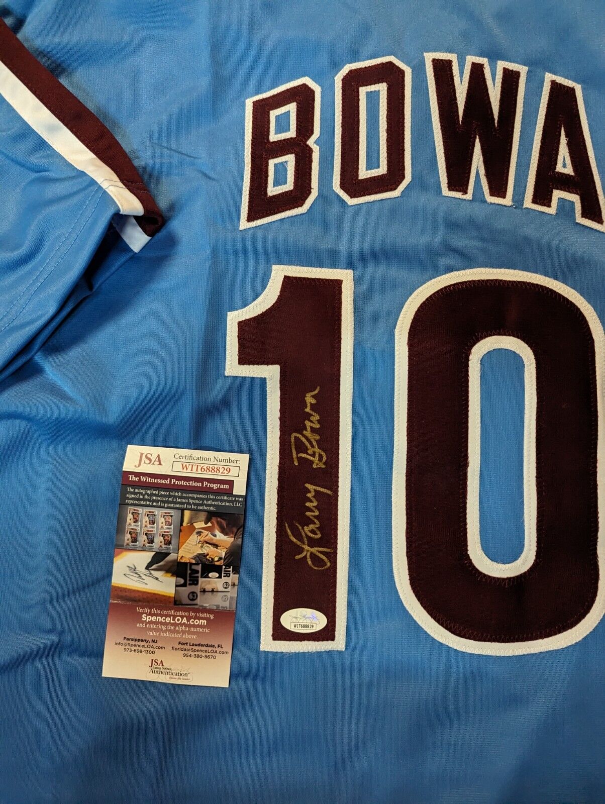 MVP Authentics Philadelphia Phillies Larry Bowa  Signed Custom Jersey Jsa Coa 81 sports jersey framing , jersey framing