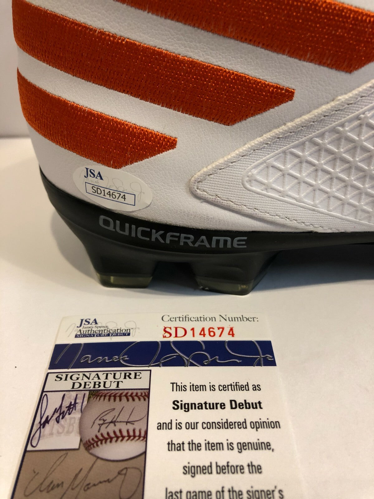 Miami Hurricanes Greg Rousseau Autographed Signed Adidas Cleat Jsa Coa