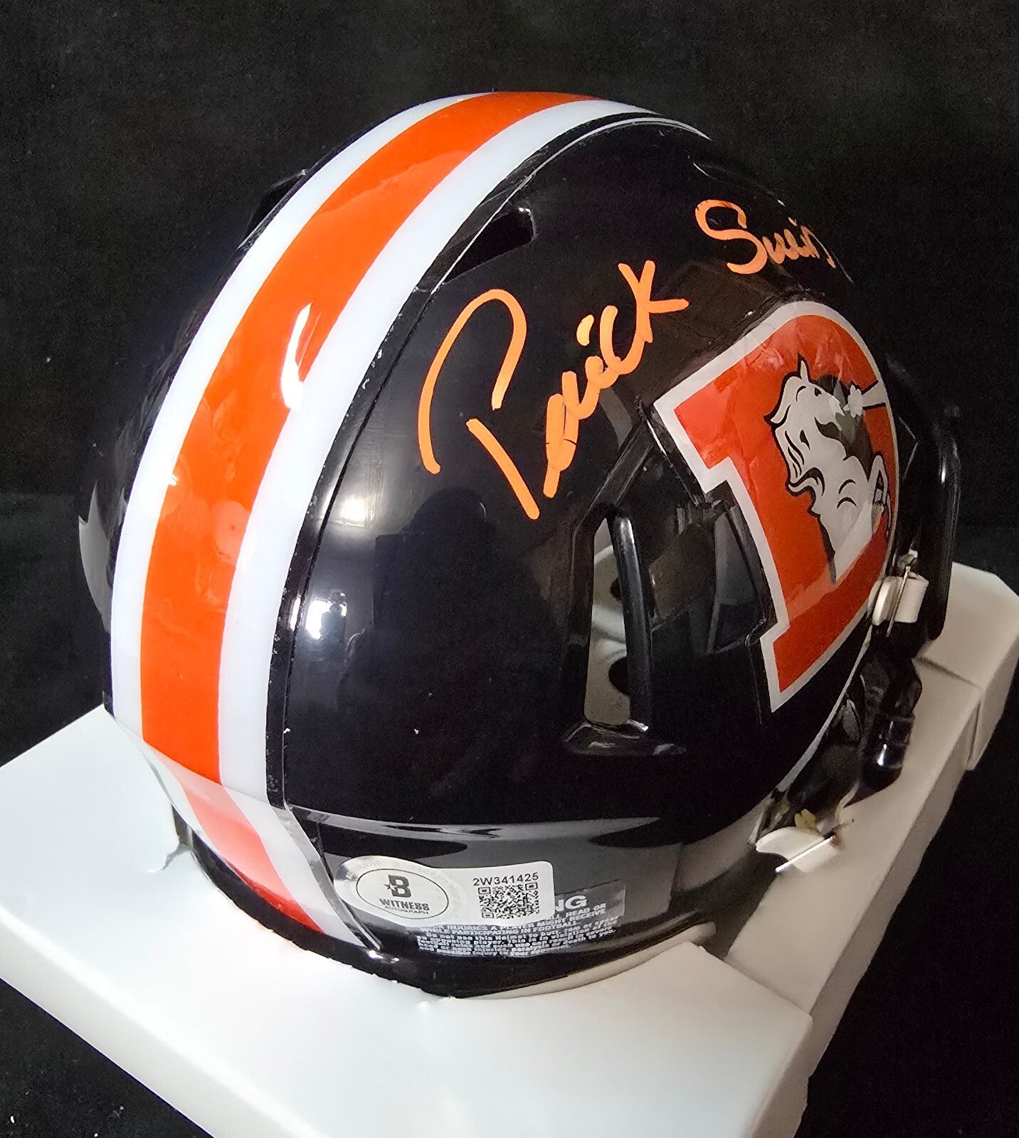 Denver Broncos Patrick Surtain Ii Signed Navy Throwback Mini Helmet Jsa Coa