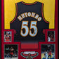 Suede Framed Atlanta Hawks Dikembe Mutombo Signed Autographed Jersey Psa Coa