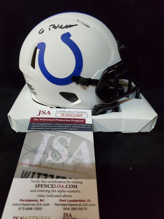 Indianapolis Colts Gary Brackett Autographed Signed Lunar Mini Helmet Jsa Coa