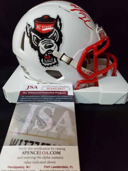 Nyheim Hines Autographed Signed Nc State Speed Mini Helmet Jsa Coa