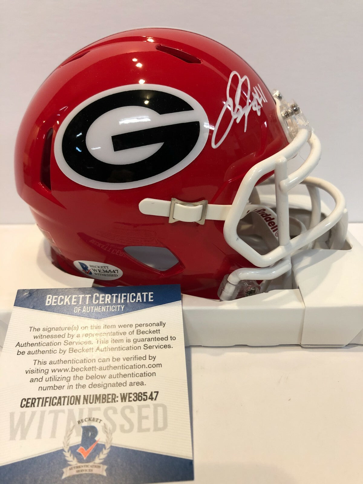 Jake Fromm Autographed Signed Georgia Bulldogs Mini Helmet Beckett Coa