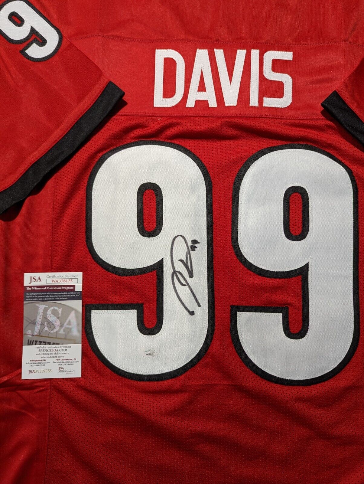 MVP Authentics Georgia Bulldogs Jordan Davis Autographed Signed Jersey Jsa Coa 144 sports jersey framing , jersey framing