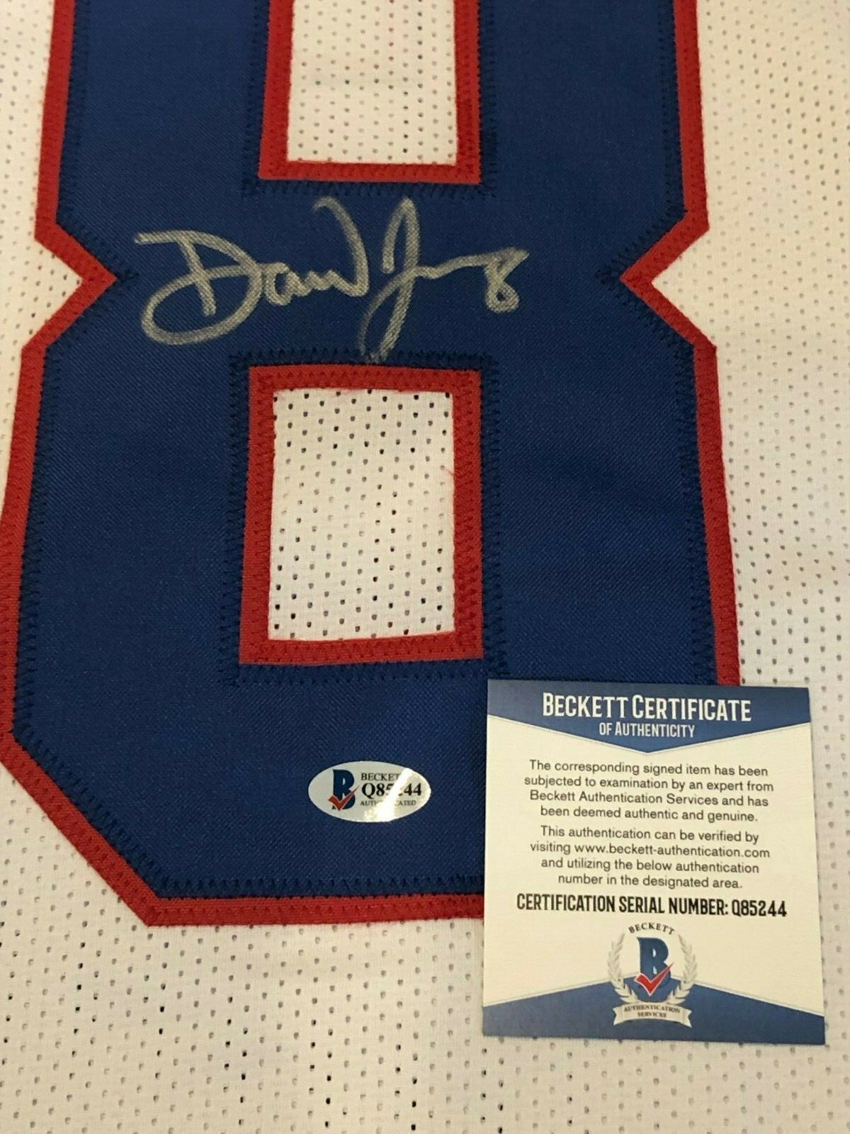 N.Y. Giants Daniel Jones Autographed Signed Jersey Beckett Coa