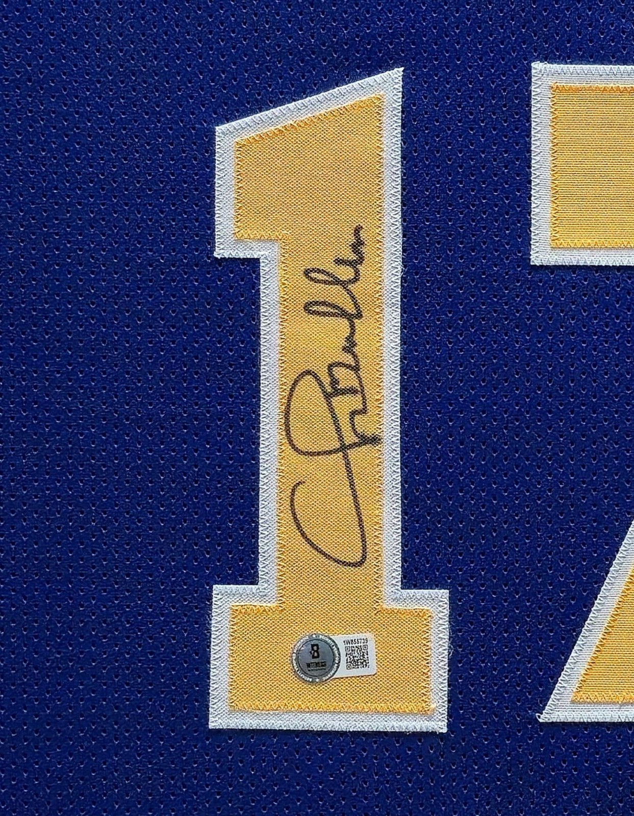 Framed Golden State Warriors Chris Mullin Autographed Signed Jersey Bas Coa