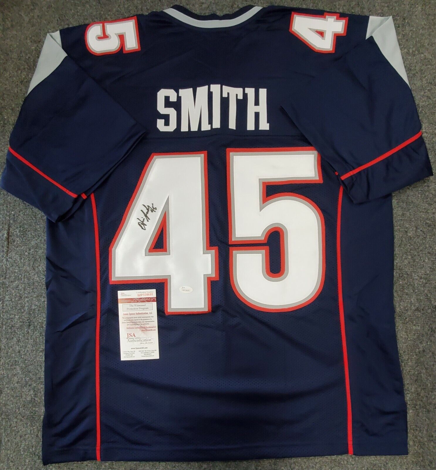 MVP Authentics New England Patriots Otis Smith Autographed Signed Jersey Jsa  Coa 125.10 sports jersey framing , jersey framing