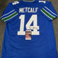 MVP Authentics Seattle Seahawks Dk Metcalf Autographed Signed Throwback Jersey Jsa Coa 179.10 sports jersey framing , jersey framing