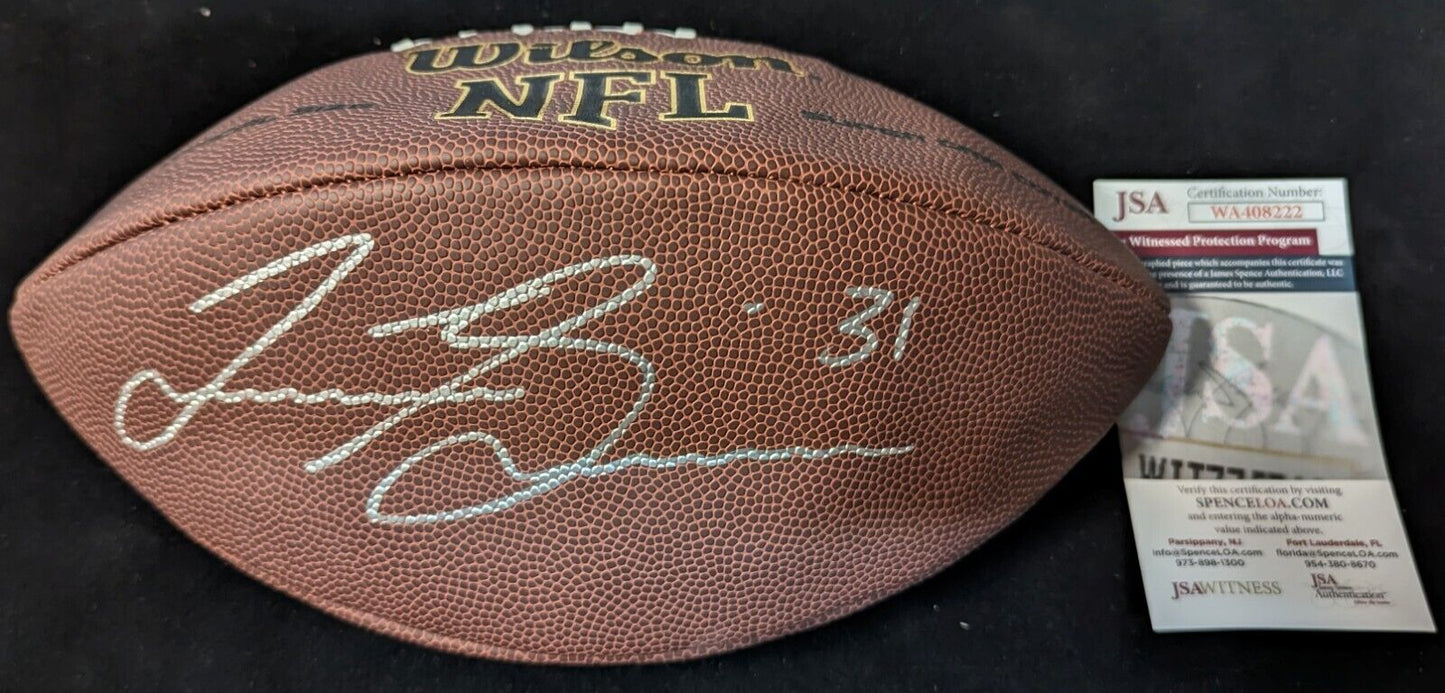 MVP Authentics Denver Broncos Justin Simmons Autographed Signed Nfl Football Jsa Coa 117 sports jersey framing , jersey framing