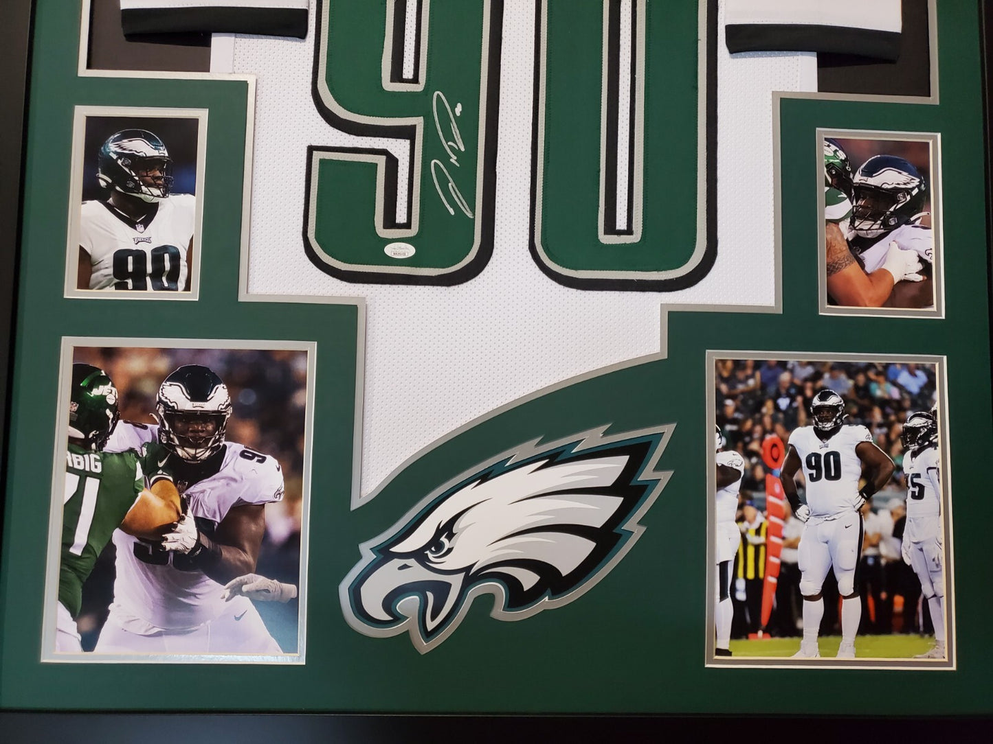 Framed Philadelphia Eagles Jordan Davis Autographed Signed Jersey Jsa Coa