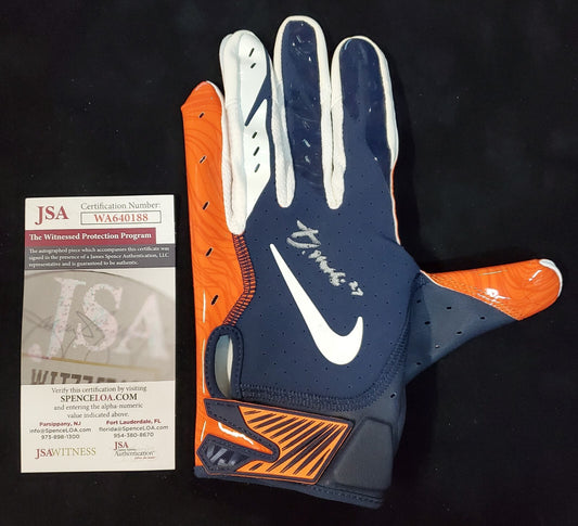 Denver Broncos Damarri Mathis Autographed Signed Glove Jsa Coa