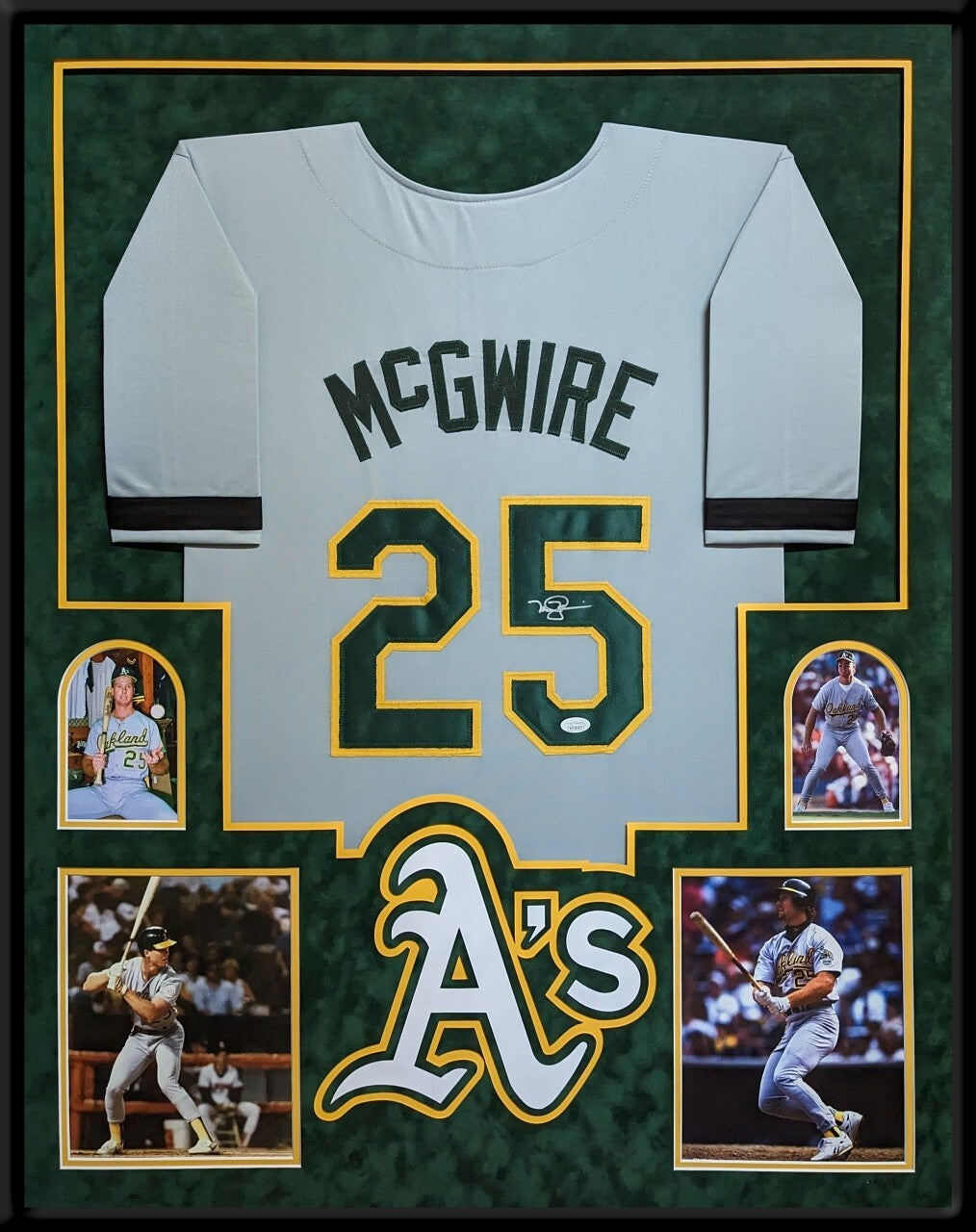Framed In Suede Oakland A's Mark Mcgwire Autographed Signed Jersey Jsa Coa