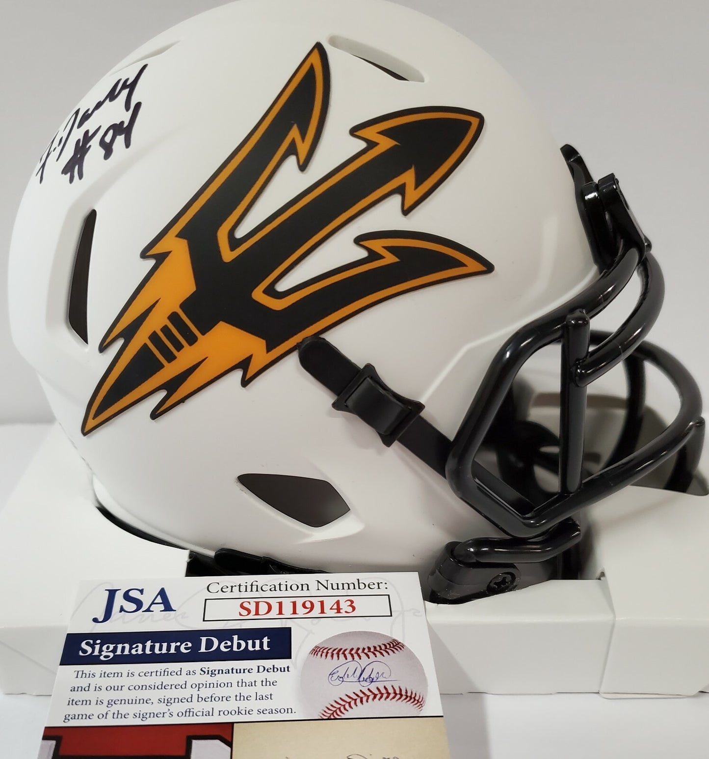 Frank Darby Autographed Arizona State Sun Devils Lunar Mini Helmet Jsa Coa