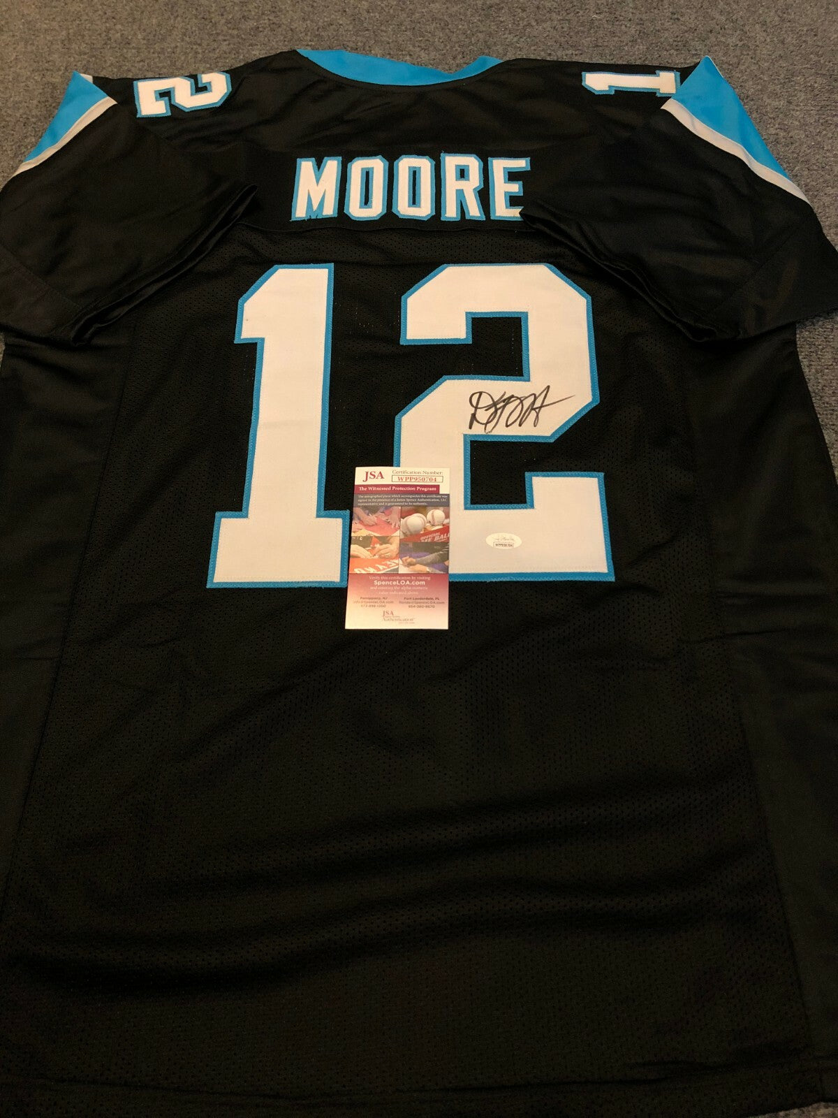 Carolina Panthers Dj Moore Autographed Signed Jersey Jsa  Coa
