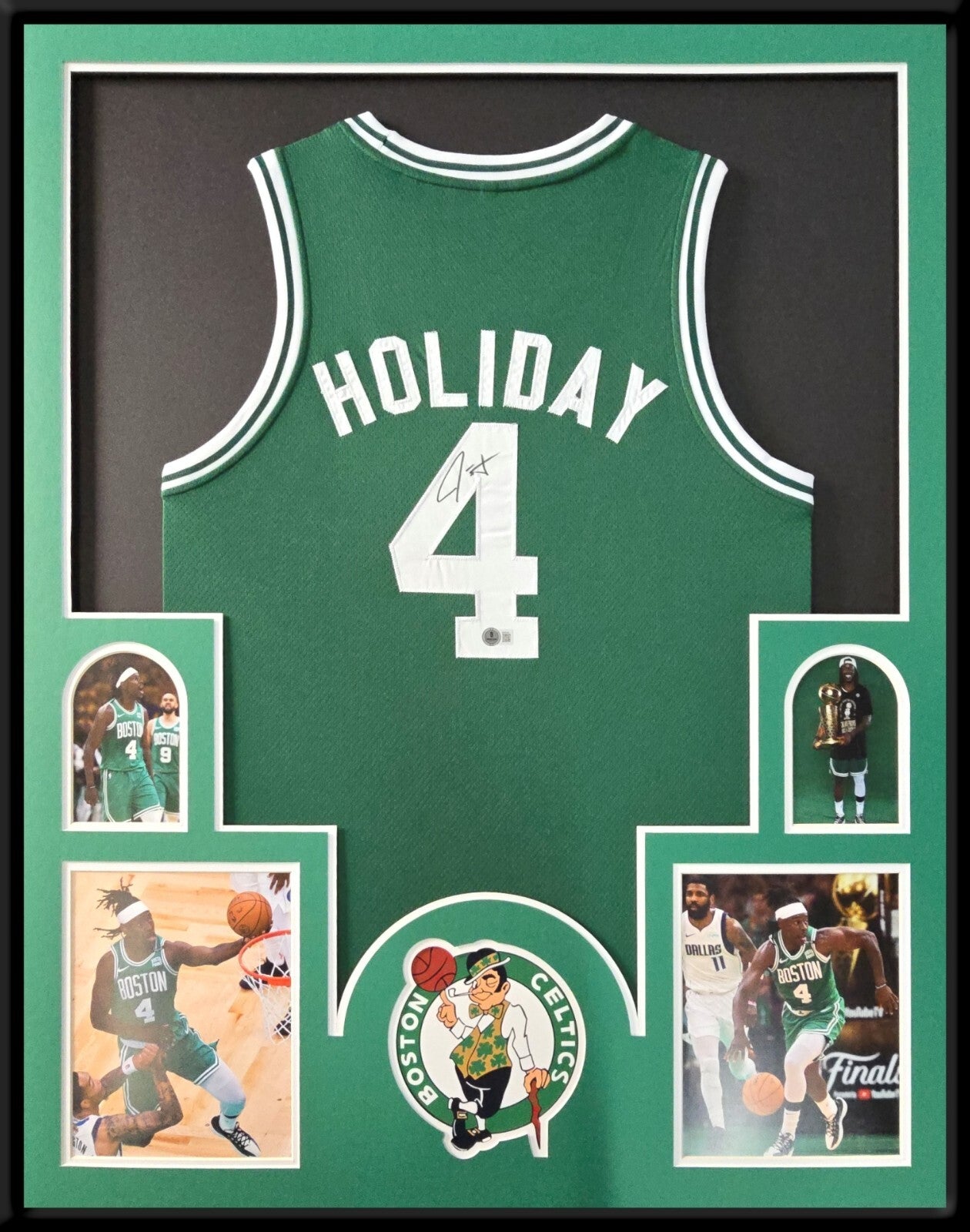 Custom Framed Boston Celtics Jrue Holiday Autographed Jersey Beckett Hologram