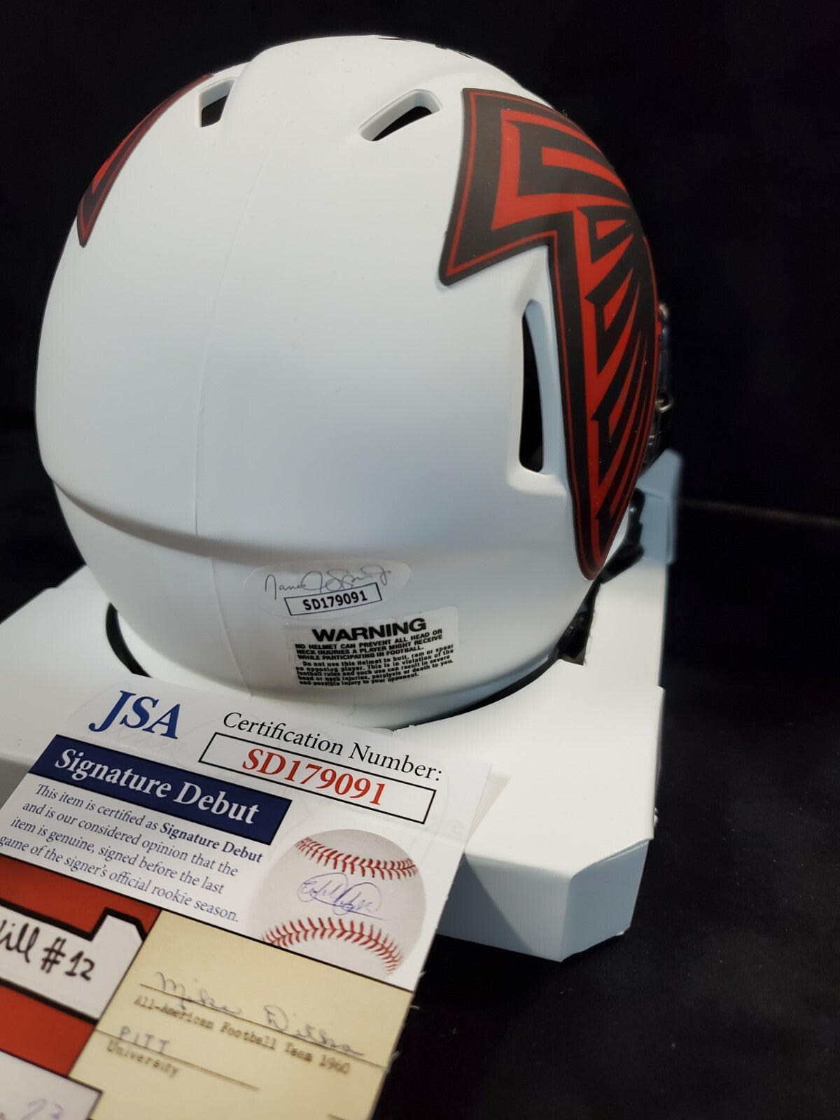 Atlanta Falcons Frank Darby Autographed Signed Lunar Mini Helmet Jsa Coa