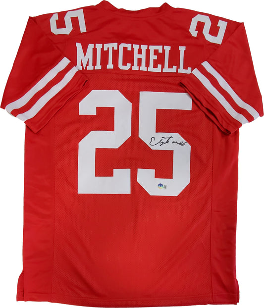 MVP Authentics San Francisco 49Ers Elijah Mitchell Autographed Signed Jersey Beckett Holo 107.10 sports jersey framing , jersey framing