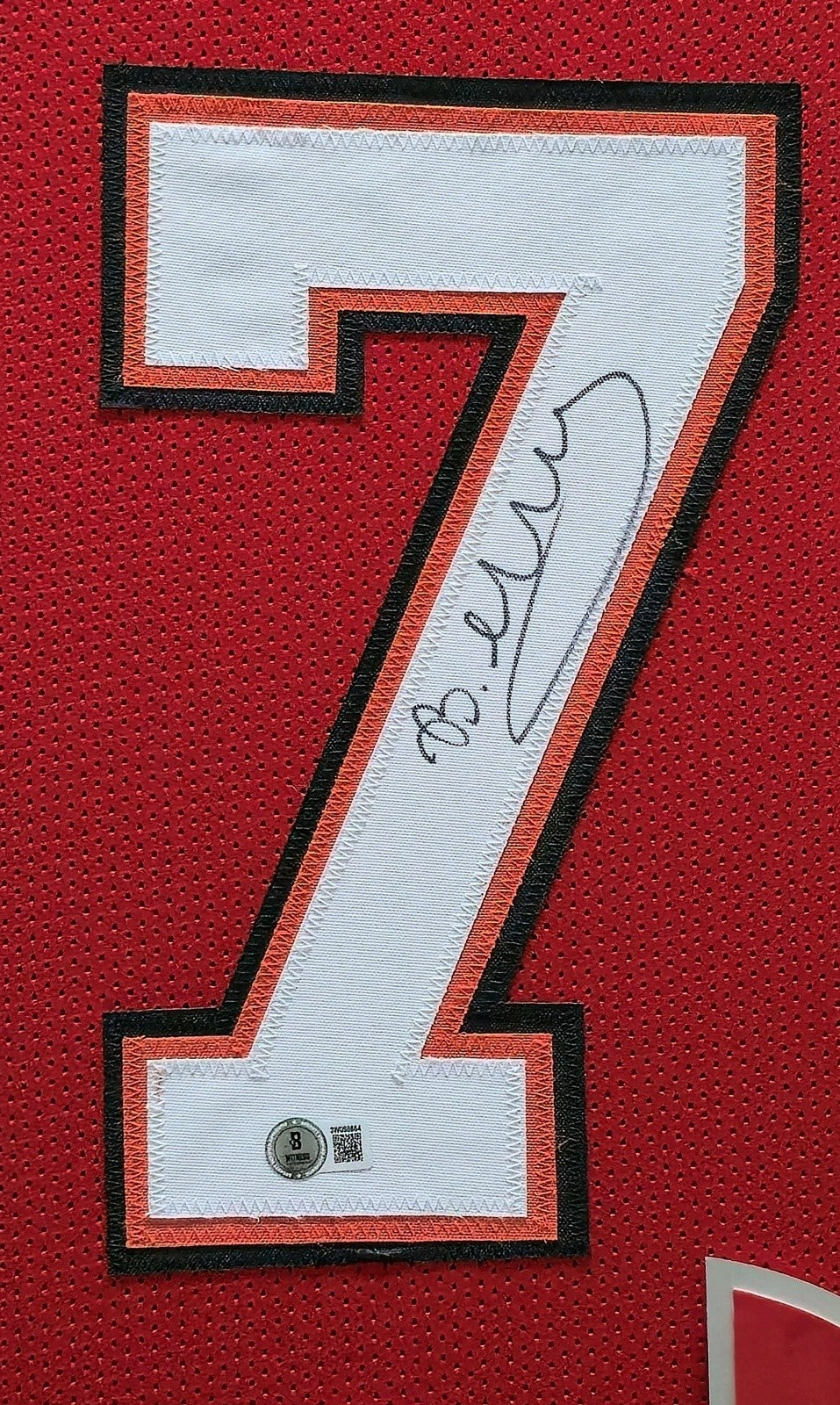 Suede Framed Tampa Bay Buccaneers Bucky Irving Autographed Jersey Beckett Holo