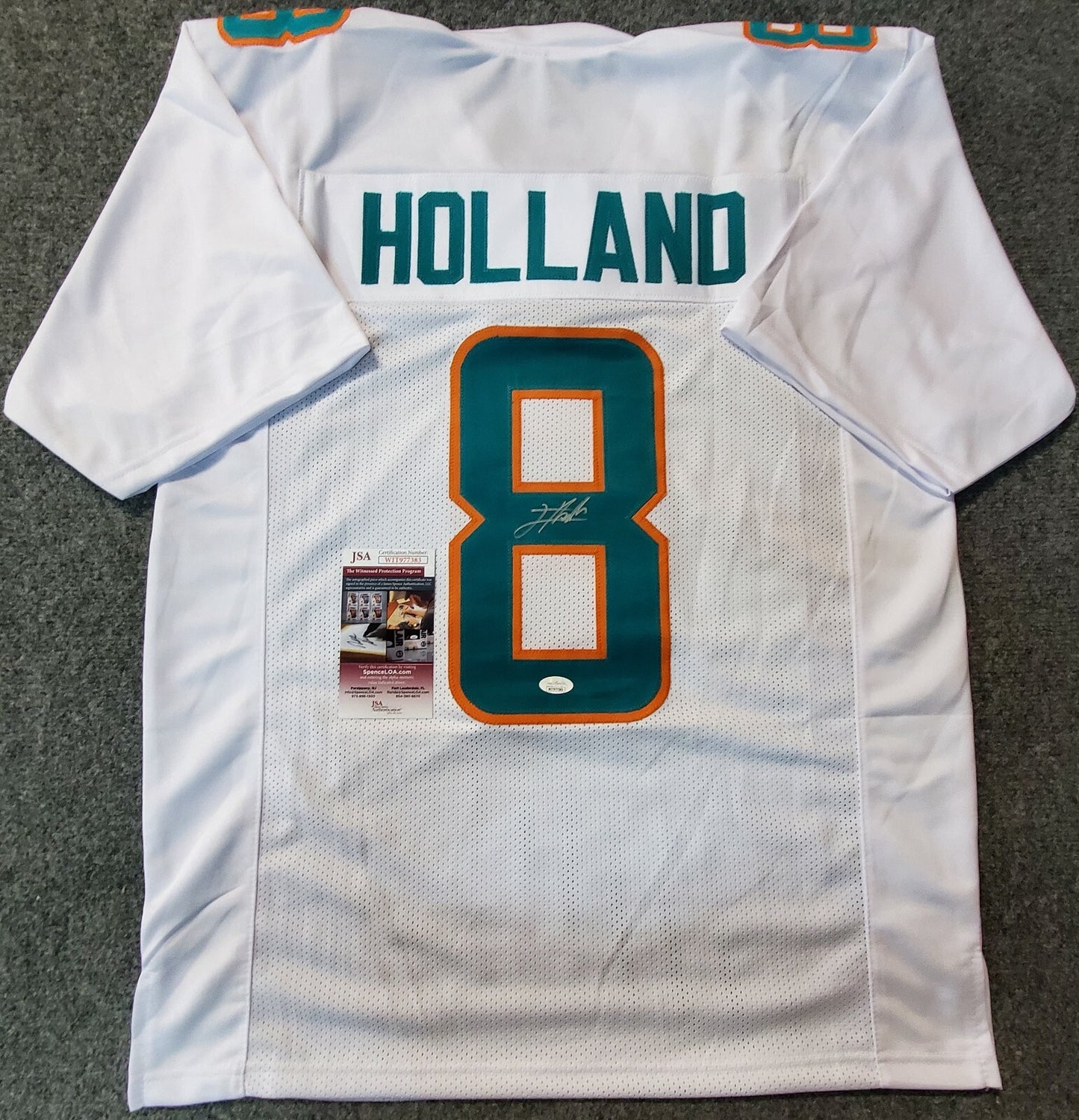 Miami Dolphins Jevon Holland Autographed Signed Jersey Jsa Coa