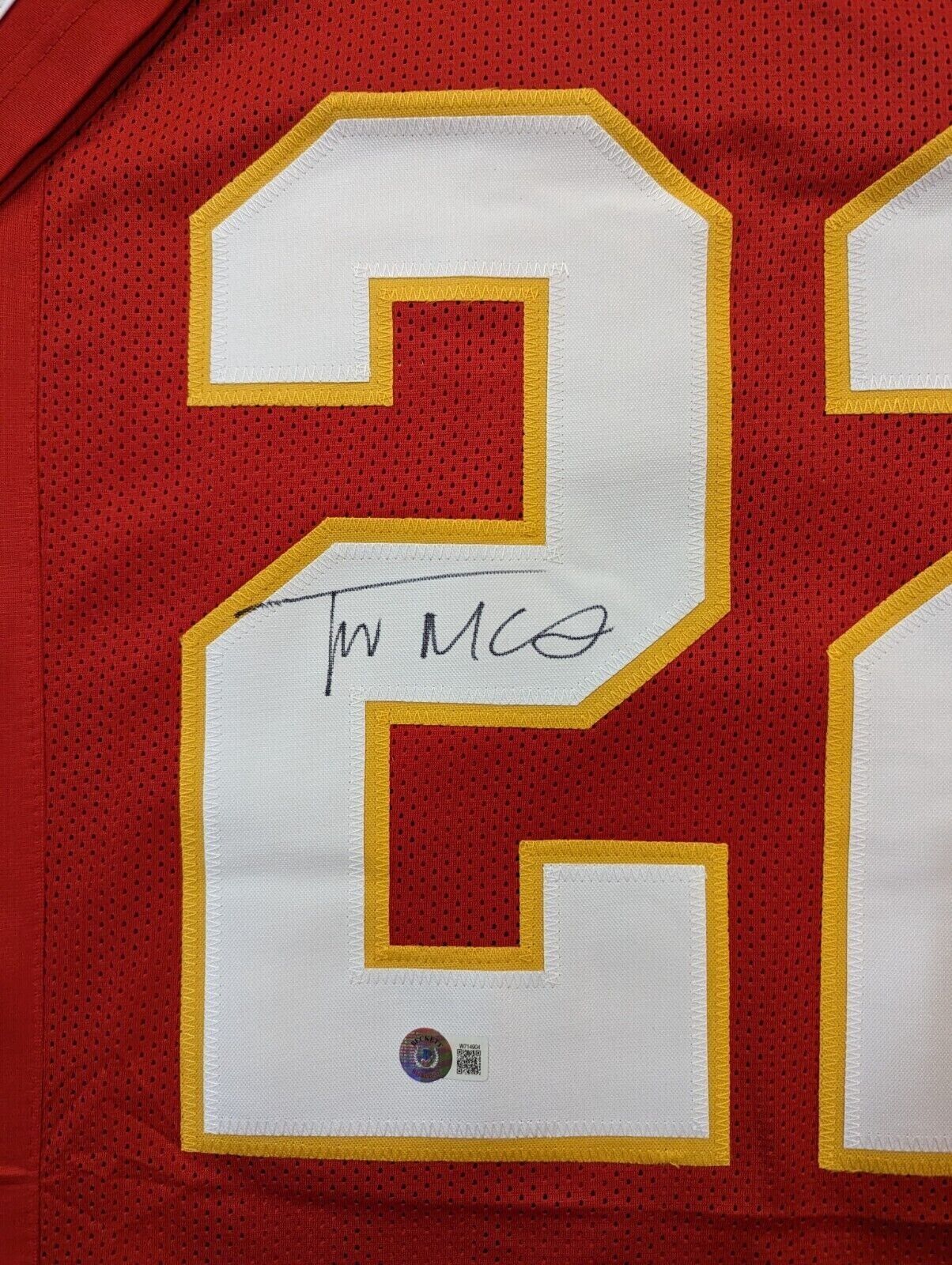 MVP Authentics Kansas City Chiefs Trent Mcduffie Autographed Signed Jersey Beckett Holo 108 sports jersey framing , jersey framing
