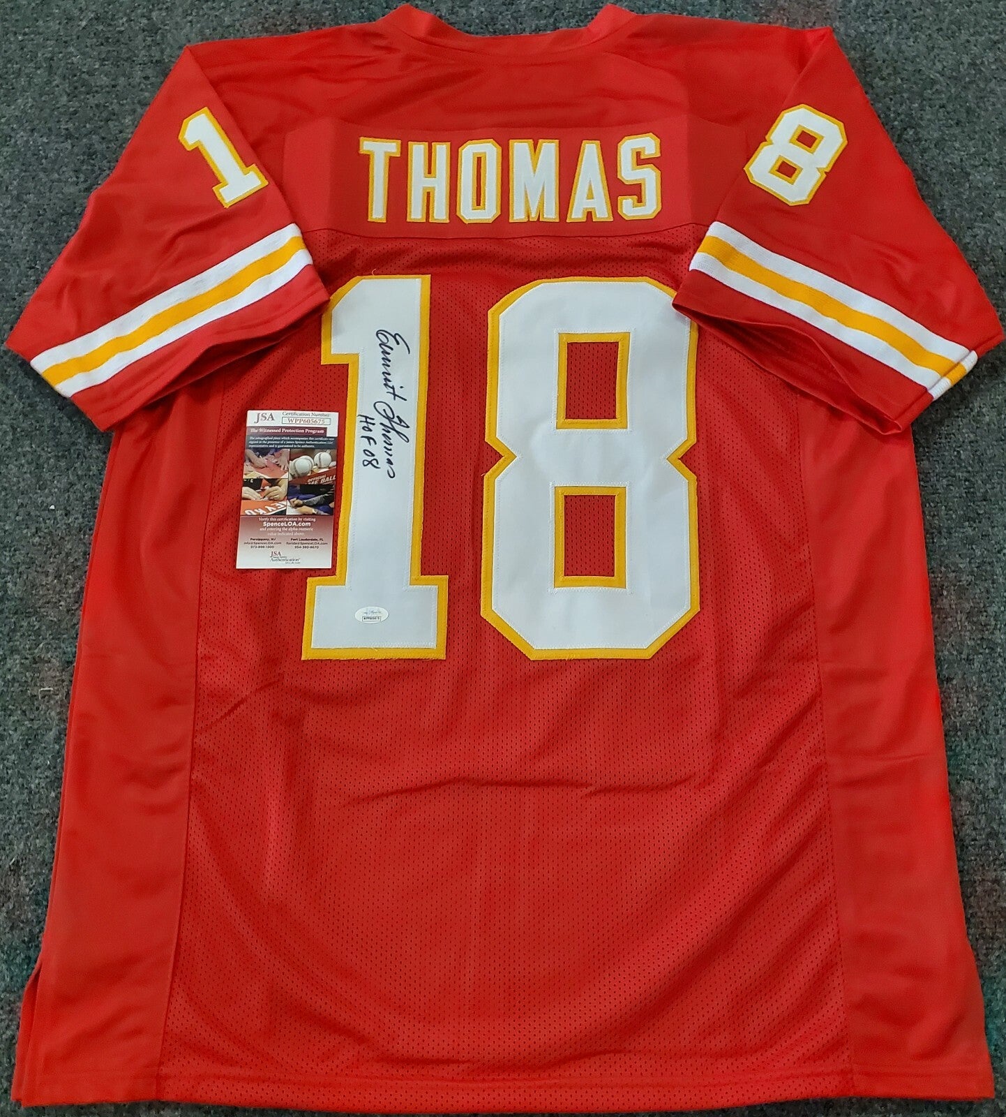 Kansas City Chiefs Emmitt Thomas Autographed Signed Inscribed Jersey Jsa  Coa