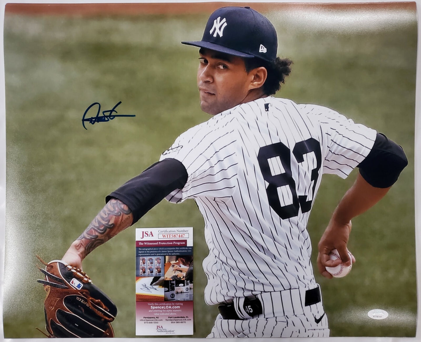 New York Yankees Deivi Garcia Autographed Signed 16X20 Photo Jsa  Coa