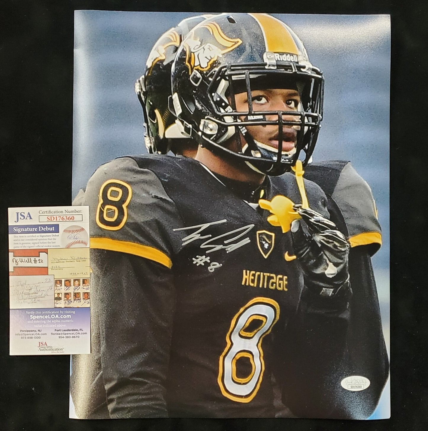 American Heritage Tyson Campbell 11X14 Photo Jsa Coa
