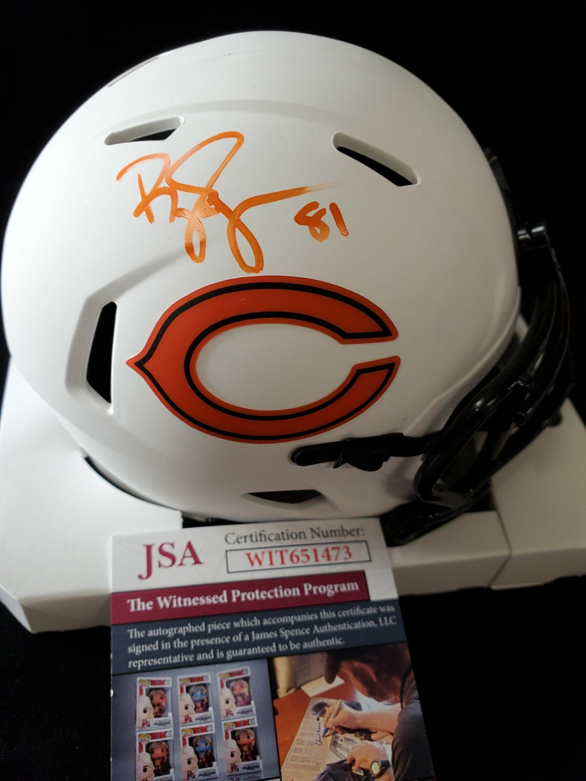 Chicago Bears Bobby Engram Signed Lunar Mini Helmet Jsa Coa