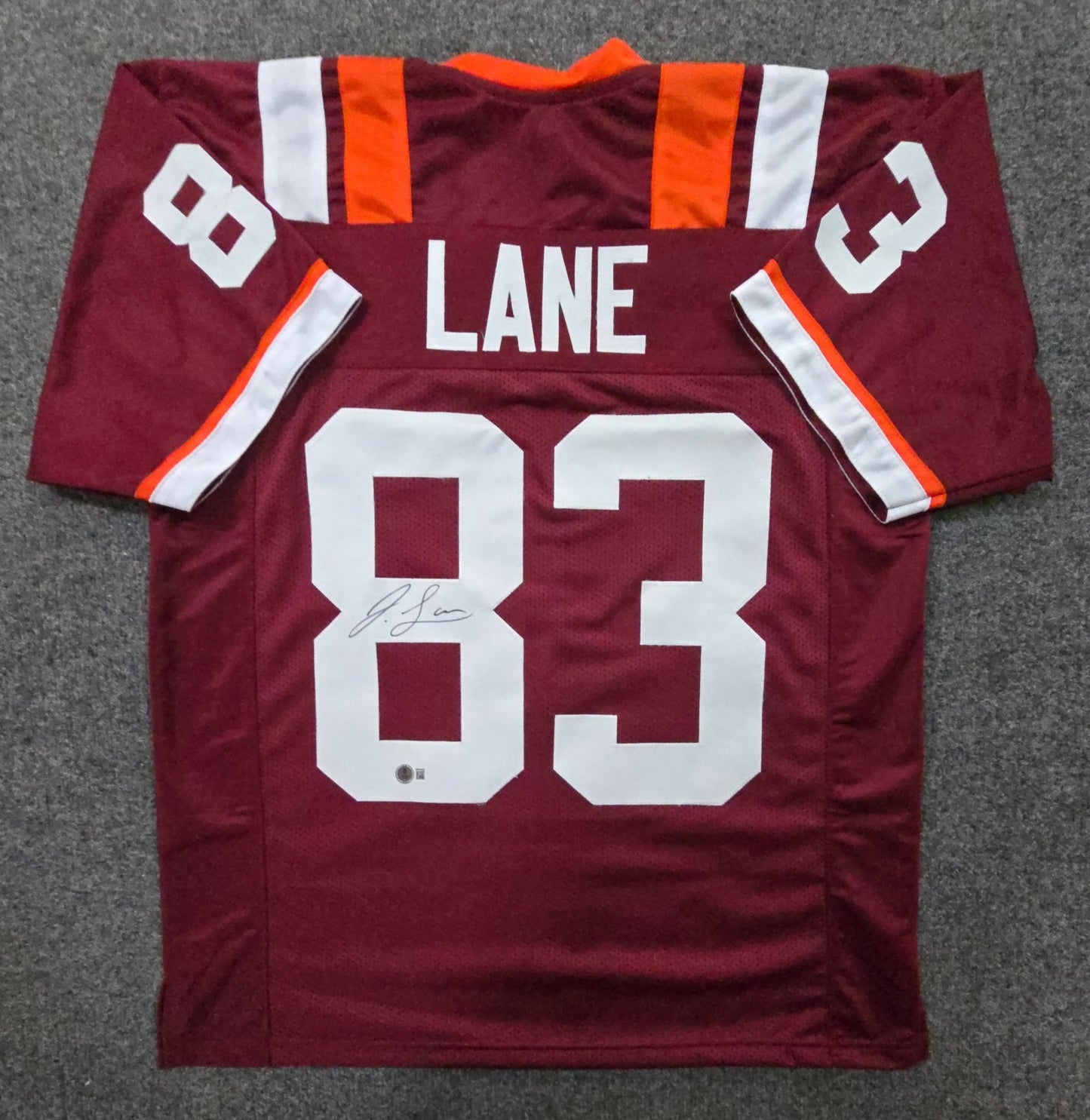 Virginia Tech Hokies Jaylin Lane Signed Autographed Football Jersey Bas Holo
