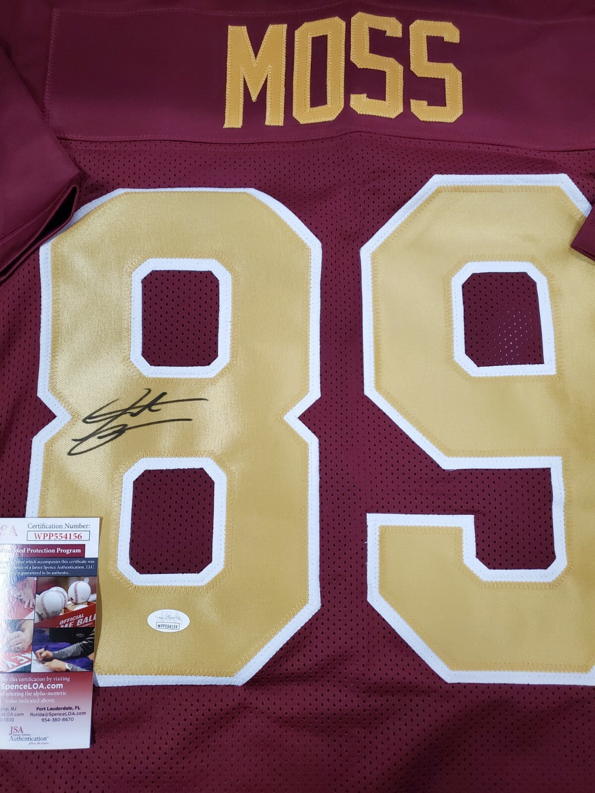 Washington Football Team Santana Moss Autographed Signed Jersey Jsa Coa