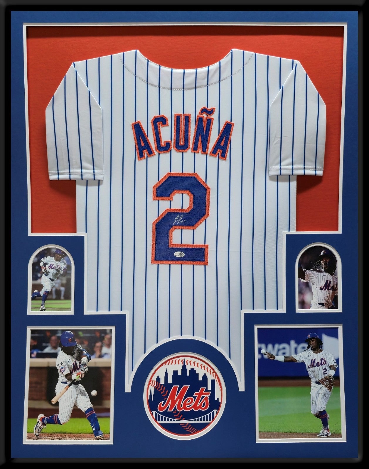 Framed New York Mets Luisangel Acuna Autographed Signed Jersey Jsa Coa