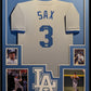 Framed Steve Sax Autographed Signed La Dodgers Jersey Jsa Coa
