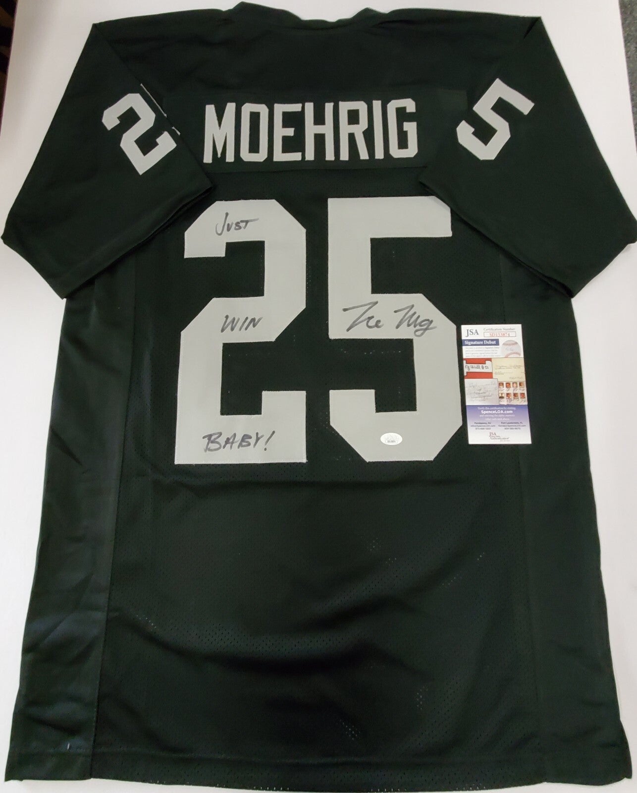 Las Vegas Raiders Tre'von Moehrig Autographed Inscribed Jersey Jsa Coa