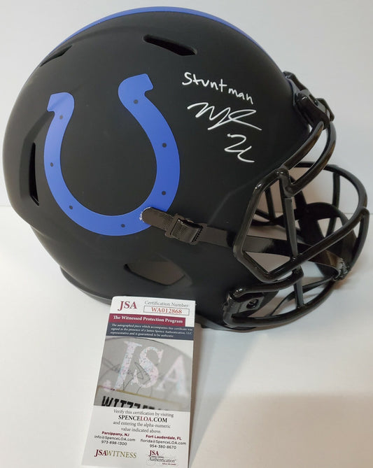 Nyheim Hines Signed Indianapolis Colts Eclipse Full Size Replica Helmet Jsa Coa
