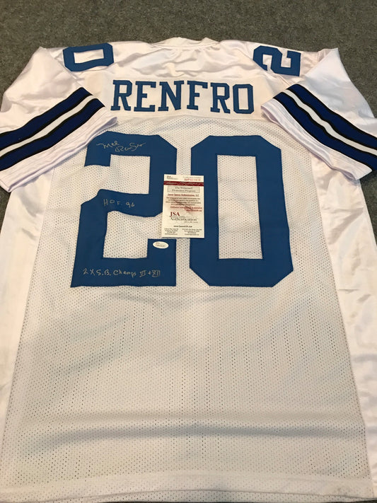 Mel Renfro Autographed Signed 2X Inscribed Dallas Cowboys Jersey Jsa  Coa