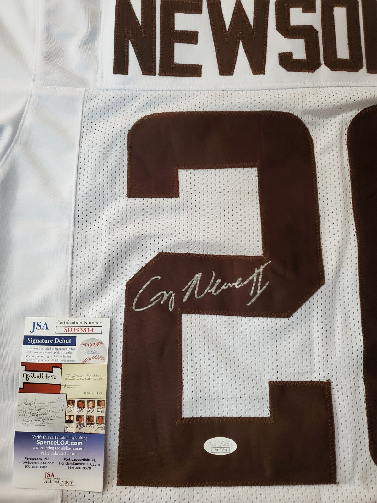 Cleveland Browns Greg Newsome Ii Autographed Signed Jersey Jsa Coa
